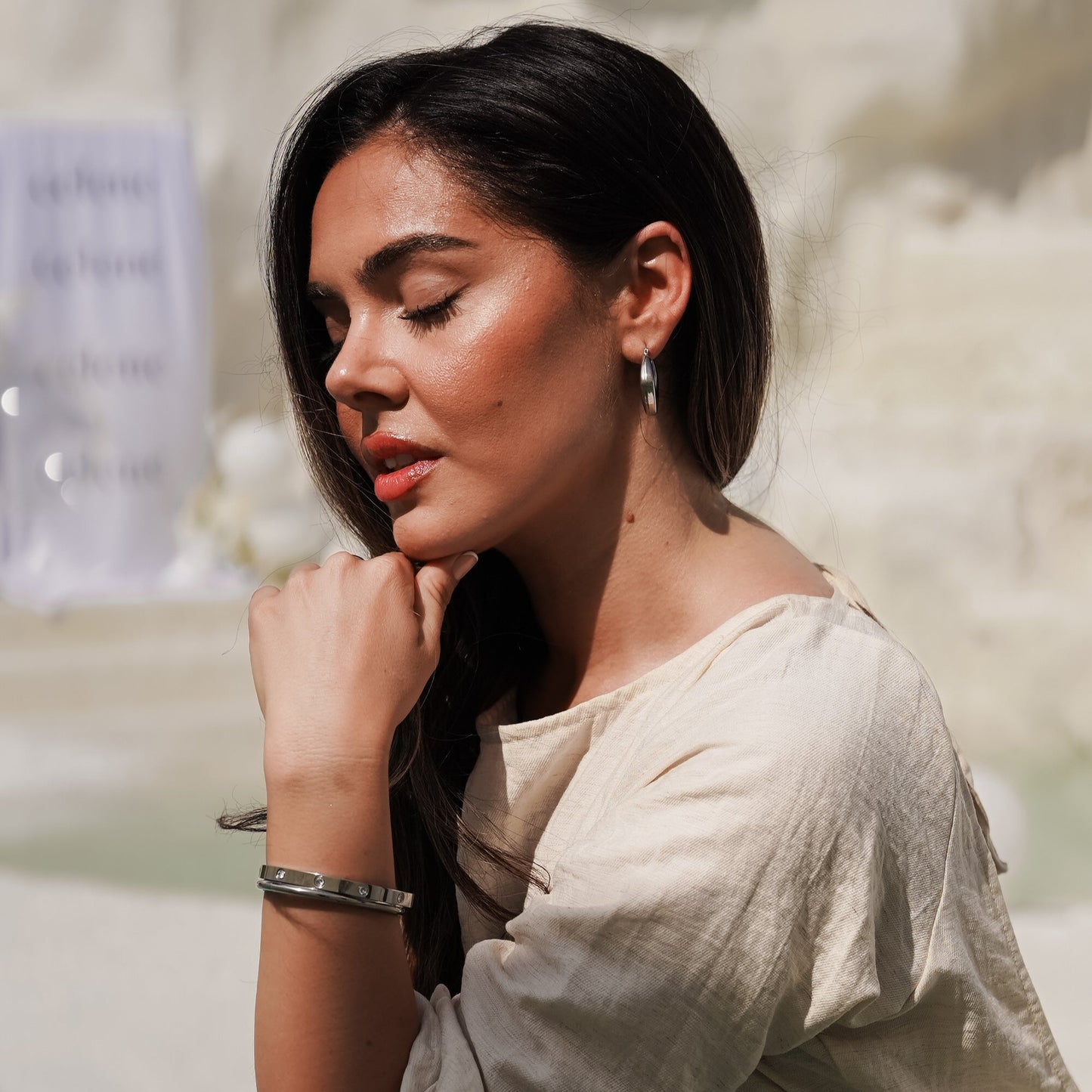 Ellie Hoops Silver