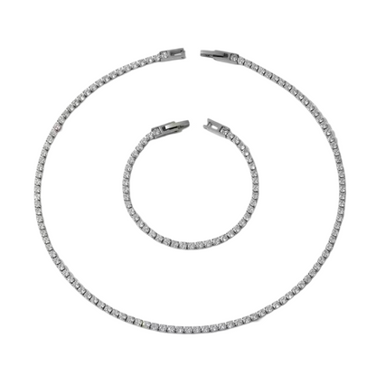 Celina Tennis Necklace Silver
